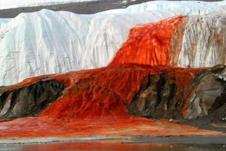 The Reason for Blood Falls to Flow Without Freezing in Antarctic Glaciers 93 The Reason for Blood Falls to Flow Without Freezing in
