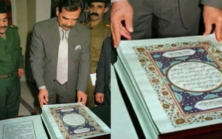 Iraq's Controversial Legacy: The Quran Written by Saddam Hussein in His Own Blood! 51 saddam huseyin4